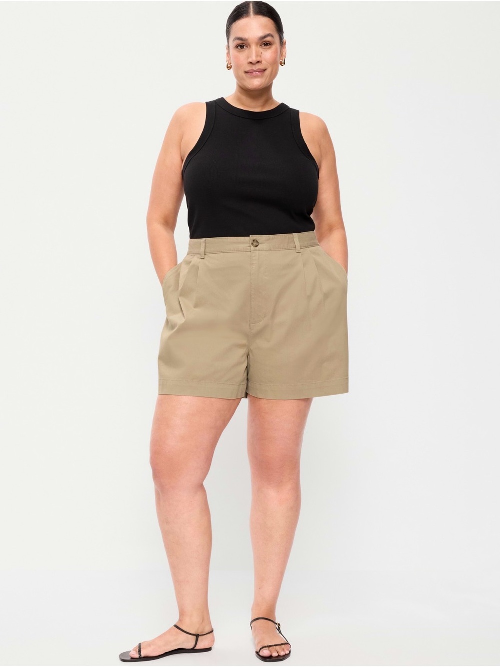 Old Navy High-Waist OG Chino Tan Shorts NWT